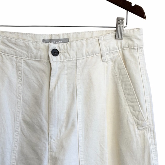 Everlane + The Tourist Pant. Pleated High Rise Wide Leg. Ivory Size 8 #1939 - Picture 5 of 9
